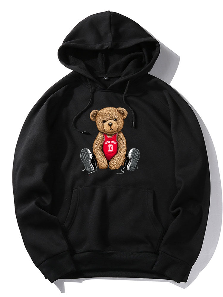 New York Bear Print Hoodie & Jogger Pants