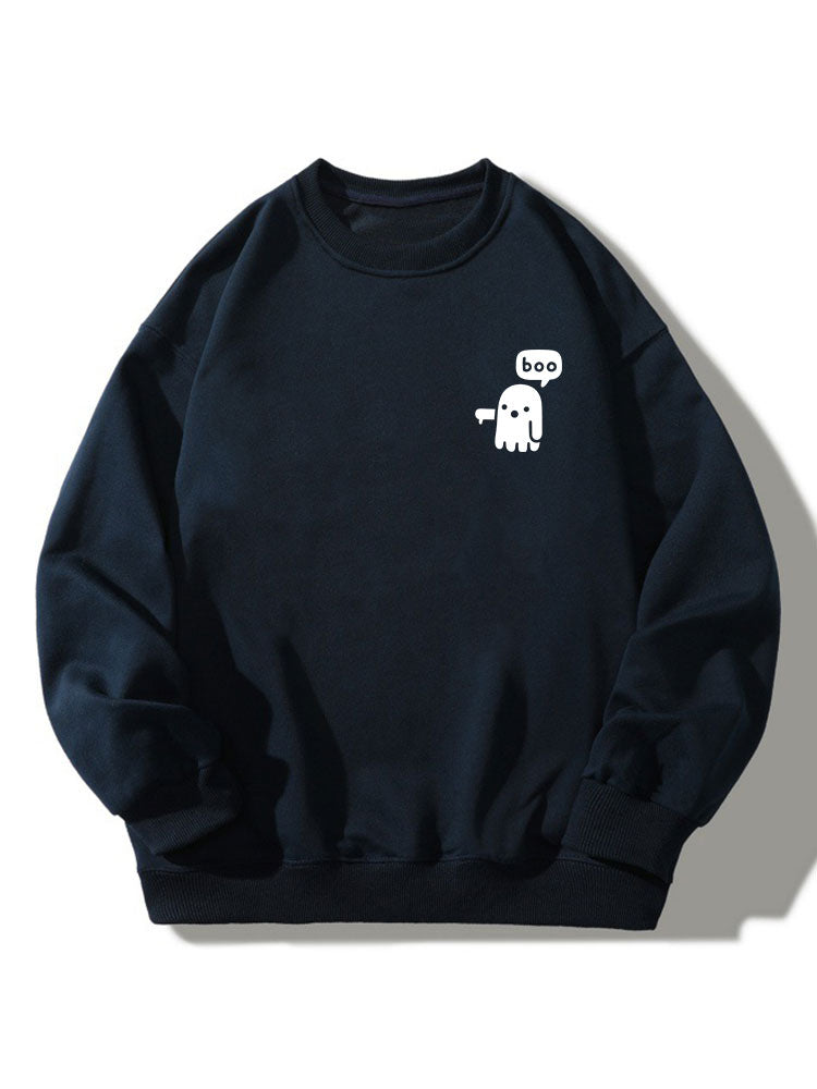 Halloween Ghost Print Relaxed Sweatshirt