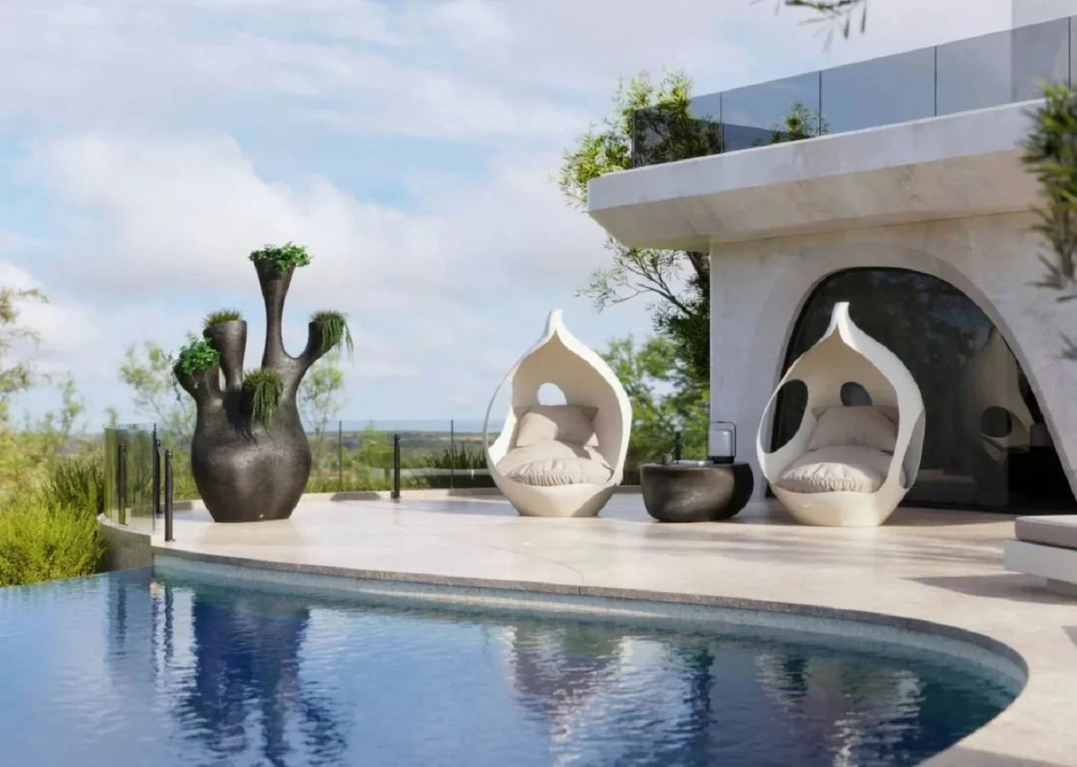 Casa Padrino maceta de lujo negro mate 135 x 85 x A. 200 cm