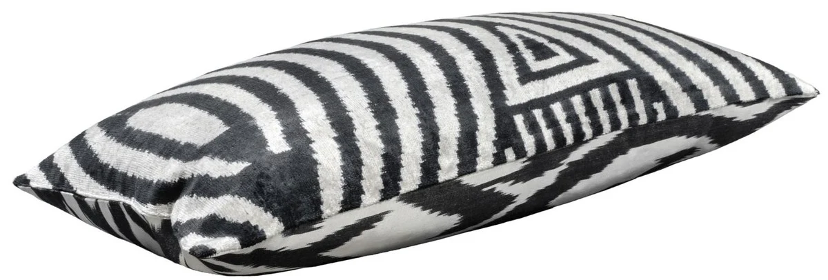 Casa Padrino cojín de lujo mod2 negro / blanco 60 x 40 cm - Accesorios de Decoración de la Sala de Estar