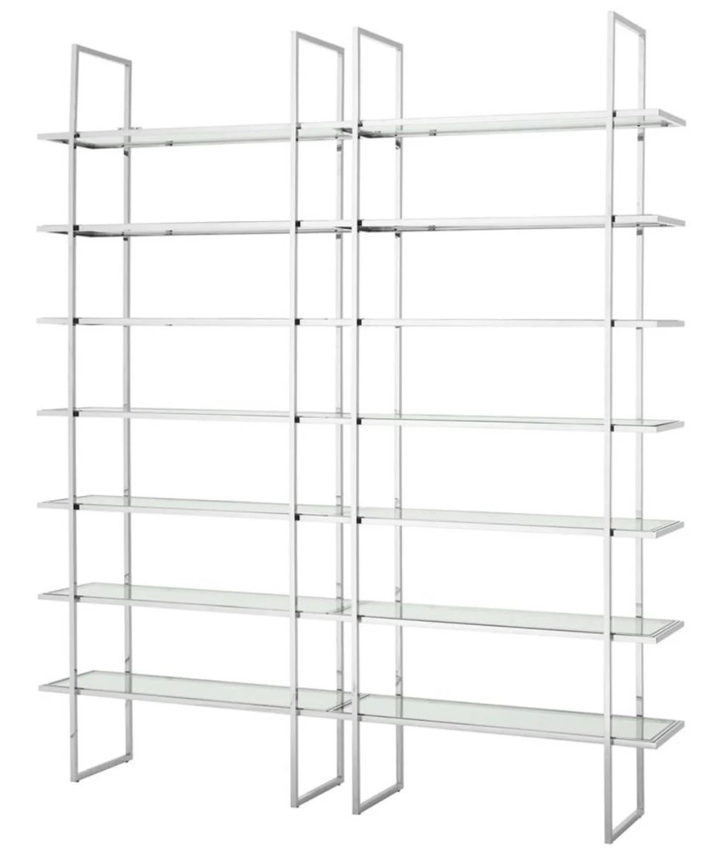 Casa Padrino armario de estanter¨ªa de lujo plata 220 x 40 x H. 253 cm - Calidad de Lujo