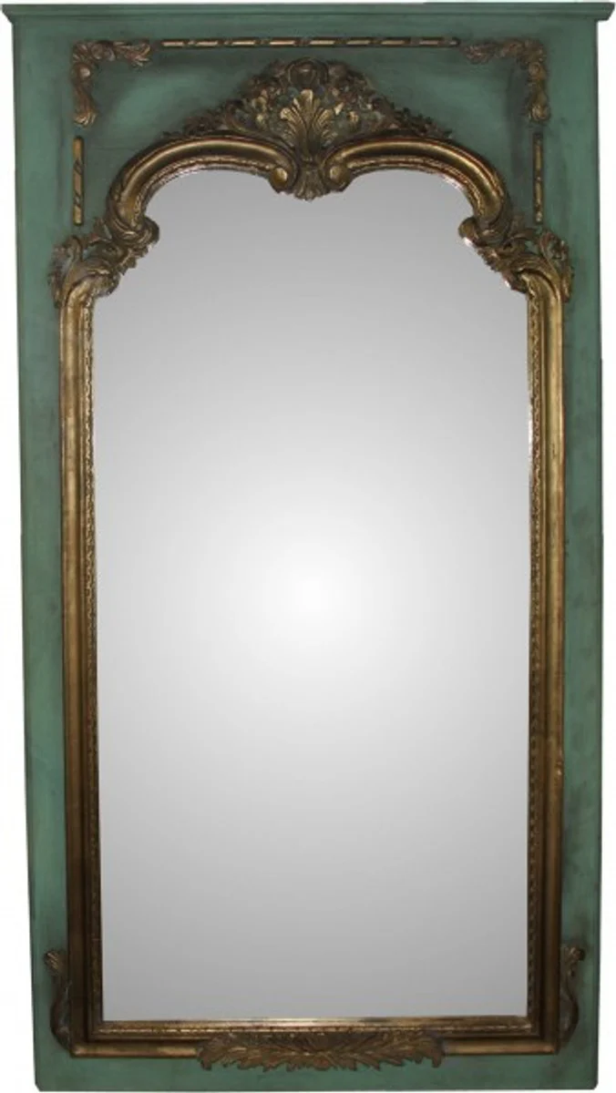 Casa Padrino Baroque wall mirror in petrol green / gold B 105 cm, H 192 cm - precious & sumptuous