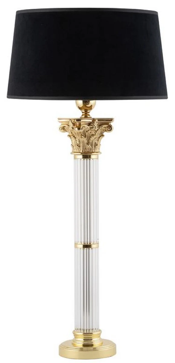 Casa Padrino l¨¢mpara de mesa barroco de lujo oro mate / negro A. 70 cm