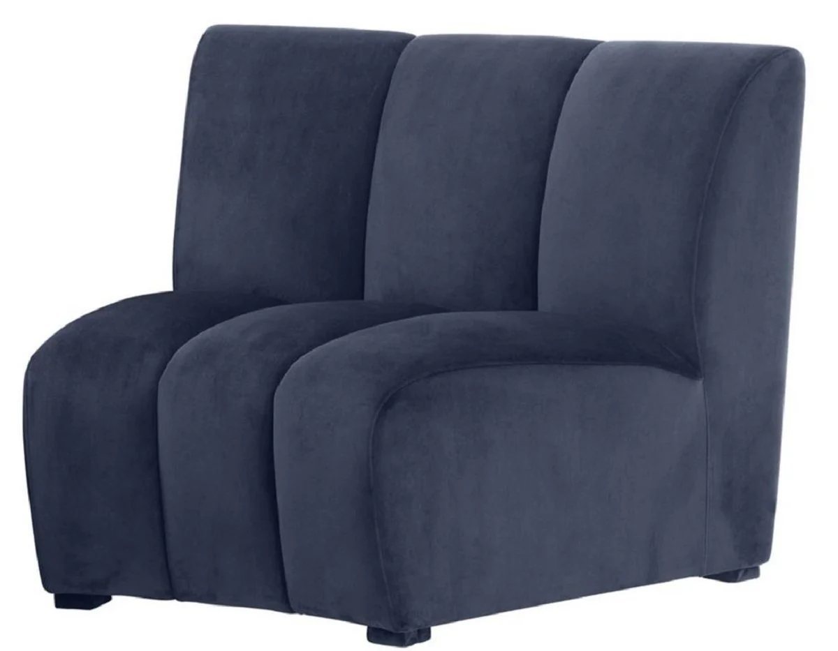 Casa Padrino sof¨¢ de terciopelo de lujo azul medianoche 109 x 95 x H. 83,5 cm - Sof¨¢ de Sal¨®n de Lujo Curvado y Extensible