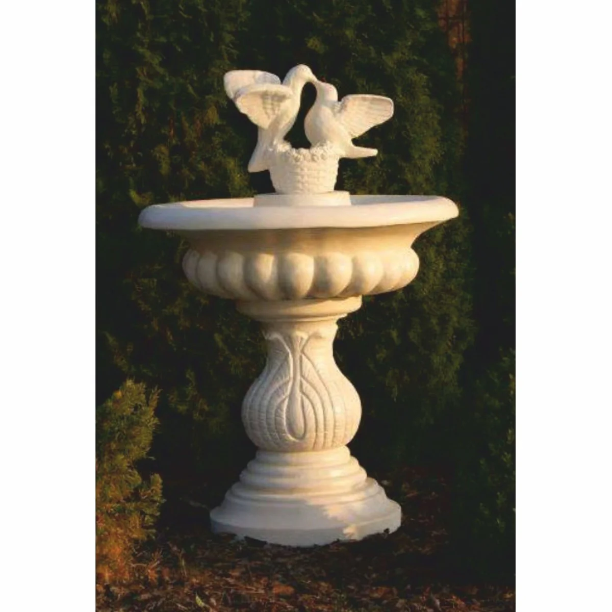 Casa Padrino ba?o de p¨¢jaros barroco fuente 2 palomas arena ? 79 x A. 120 cm