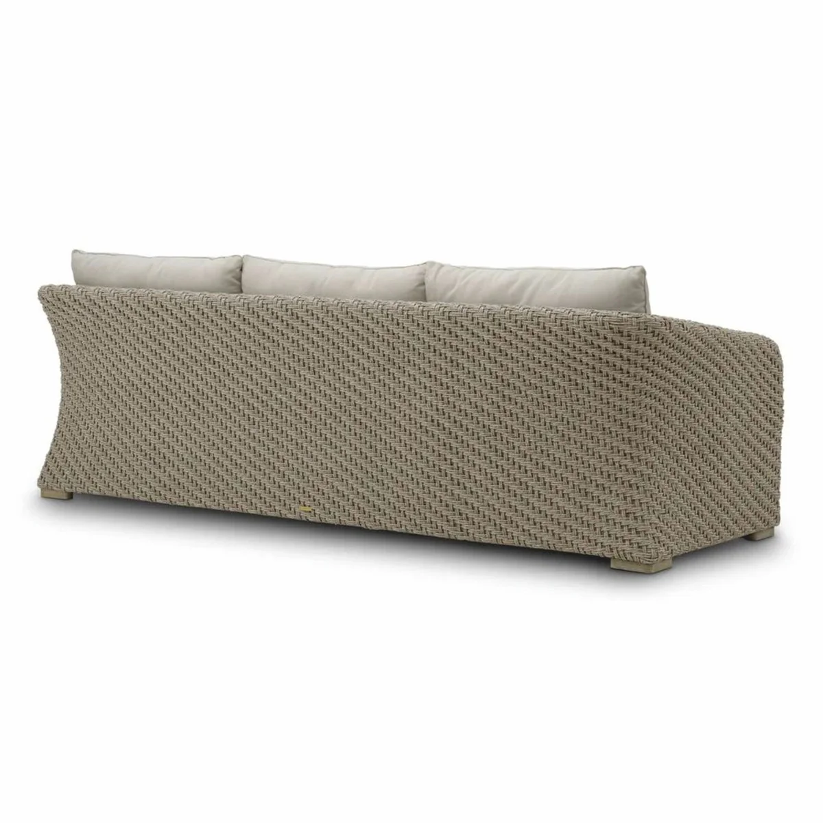 Casa Padrino sof¨¢ de jard¨ªn de lujo de rat¨¢n artificial gris / arena 254 cm - Muebles de jard¨ªn