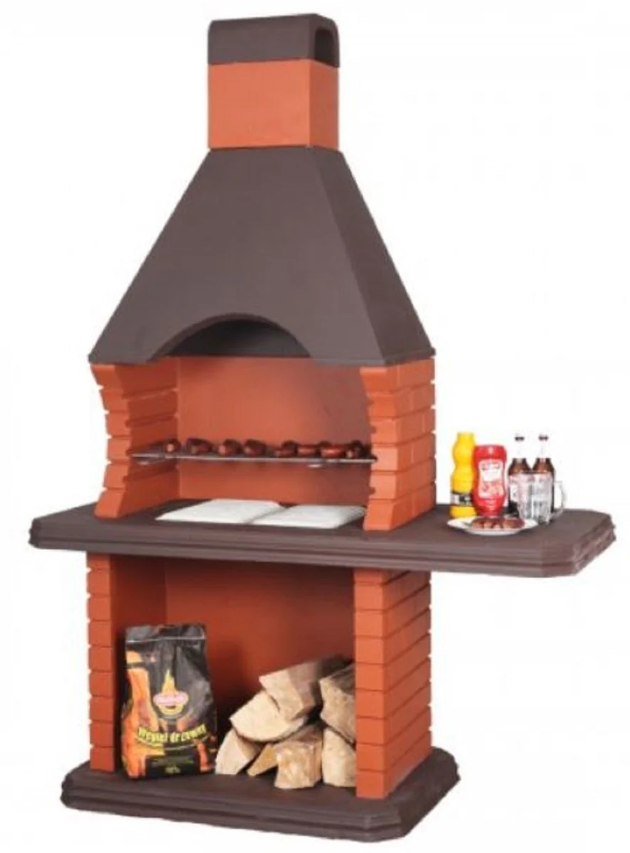 Casa Padrino barbacoa de jard¨ªn de lujo naranja / marr¨®n 160 x 74 x A. 232 cm - Chimenea de hormig¨®n - Accesorios de jard¨ªn de lujo