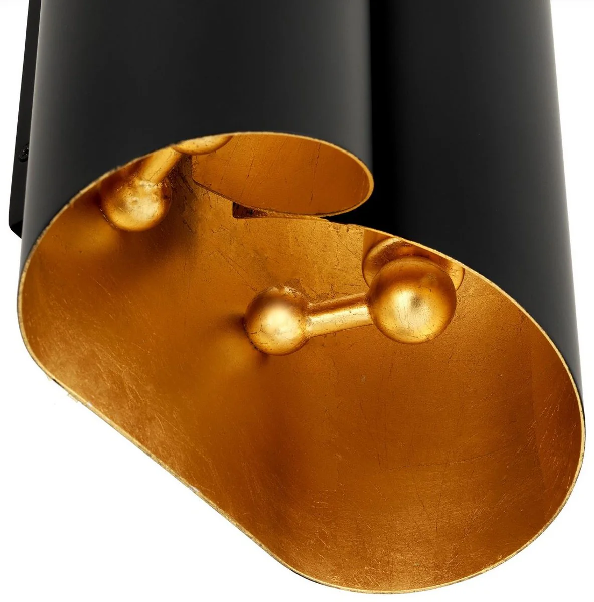 Casa Padrino lámpara de pared de diseño negro / oro 18 x 10,5 x A. 28 cm - Lámpara de pared de metal para sala de estar moderna - Calidad de Lujo