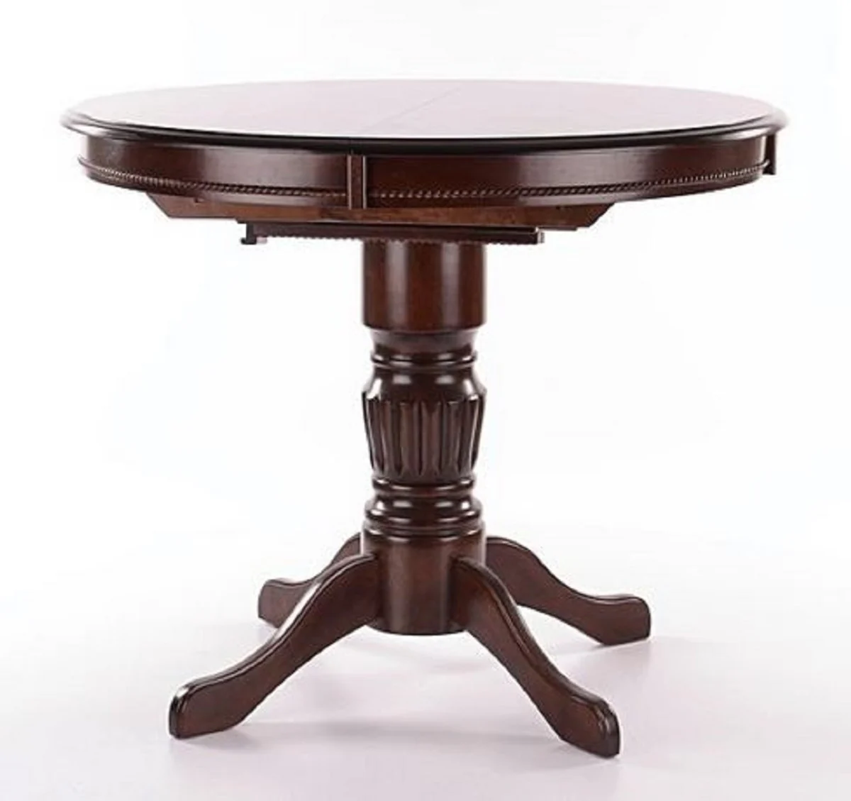 Casa Padrino mesa de comedor Art Nouveau marr¨®n oscuro 90-125 x 90 x A. 75 cm - Mesa de cocina redonda extensible de madera maciza - Muebles de Comedor