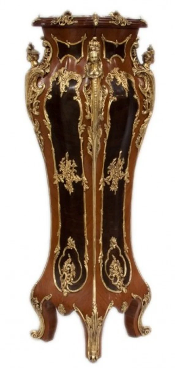 Casa Padrino luxury baroque columns Set Mahogany / Gold (2 pcs) H 160 cm x W 40 x L 40 cm