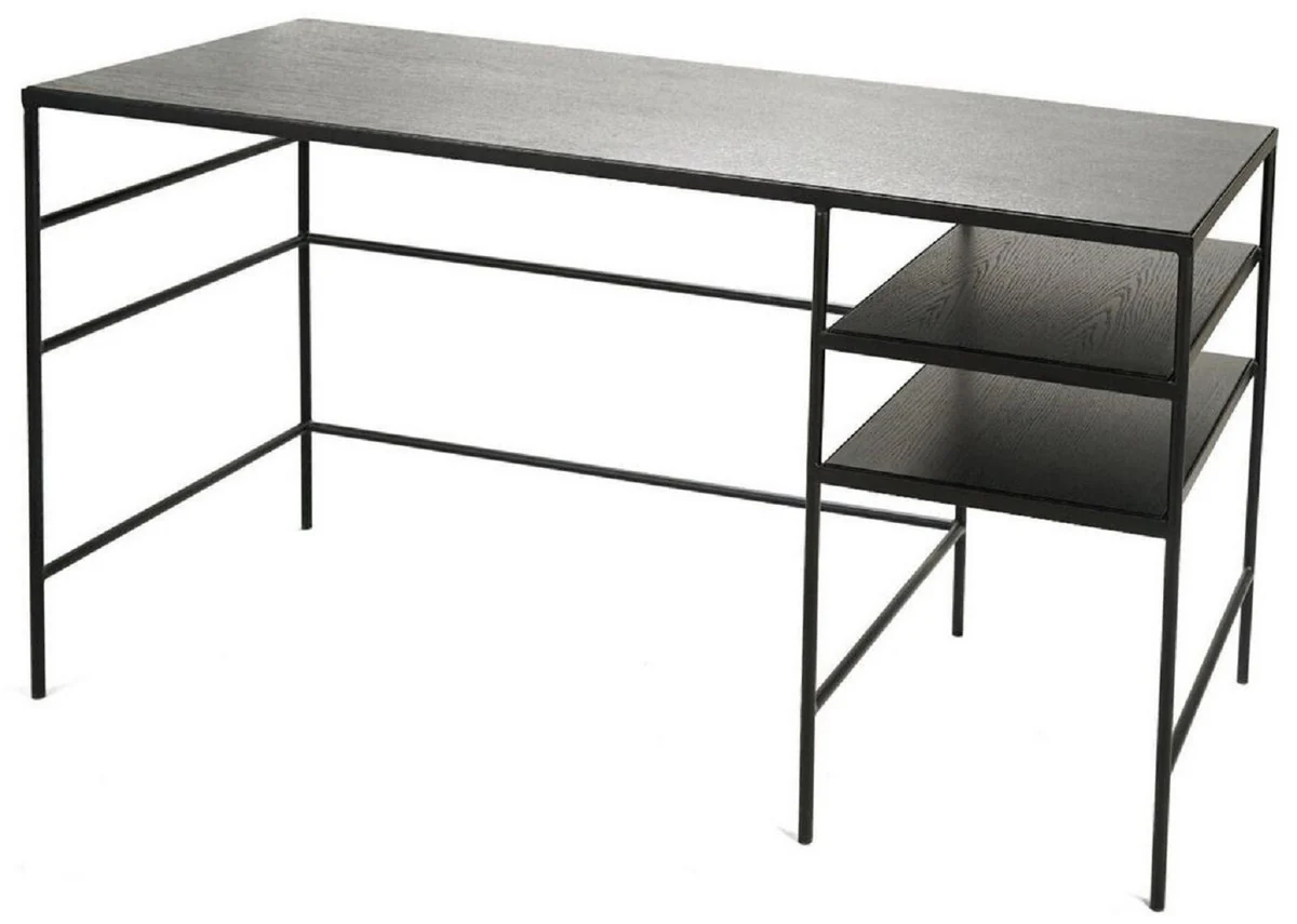 Casa Padrino escritorio de lujo negro 140 x 60 x A. 76 cm - Mesa de oficina moderna - Mesa de ordenador - Mobiliario de oficina