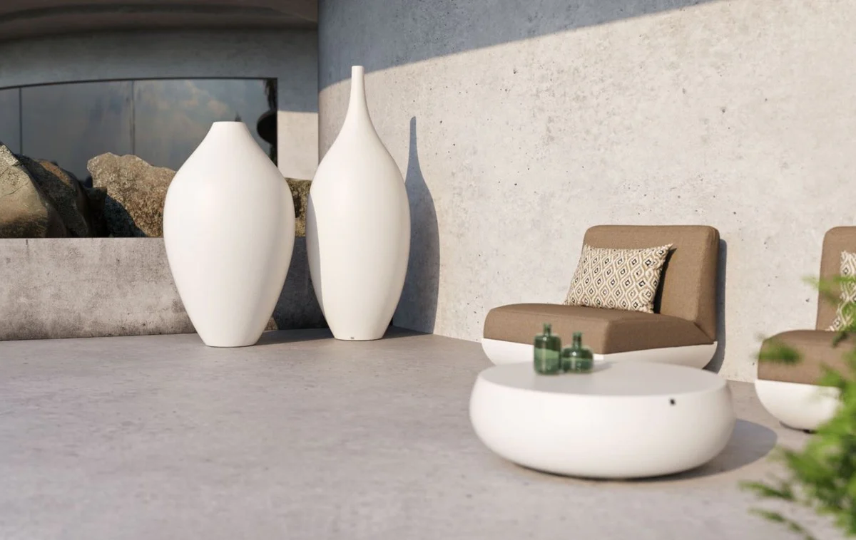 Casa Padrino maceta decorativa de lujo blanco mate ? 91 x A. 155 cm - Decoraci¨®n de jard¨ªn