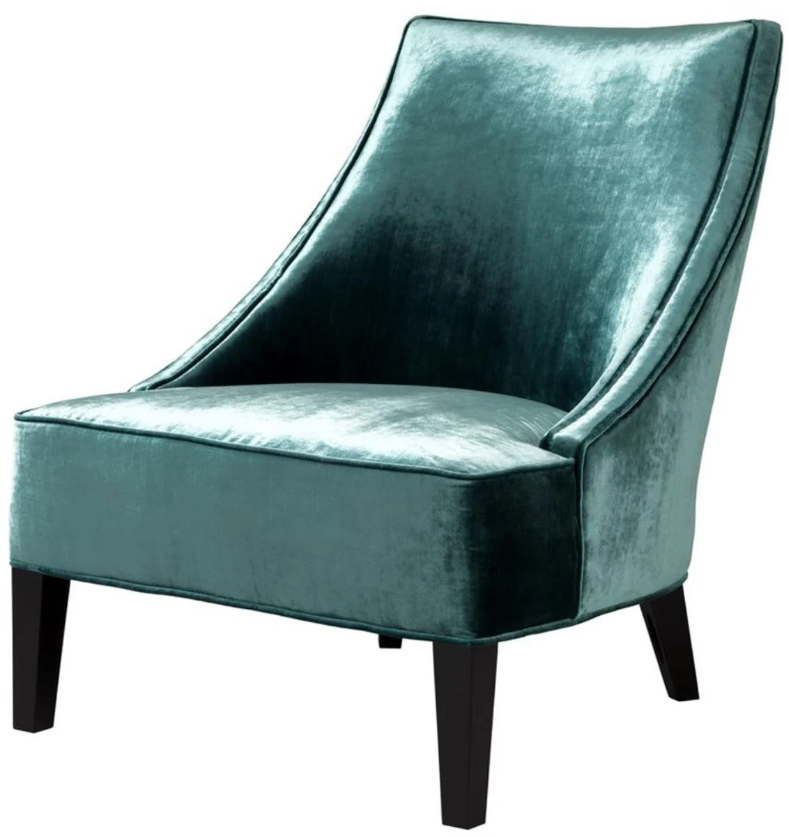 Casa Padrino Sillón de Lujo Verde Egeo / Negro 70 x 88 x H. 85 cm - Muebles para Hoteles