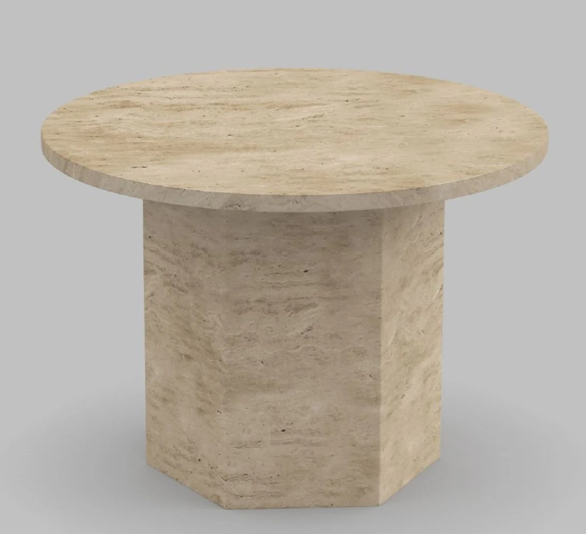 Casa Padrino mesa de centro de lujo beige ? 60 x A. 40 cm - Mesa de sal¨®n moderna redonda de piedra natural - Muebles de sal¨®n de lujo