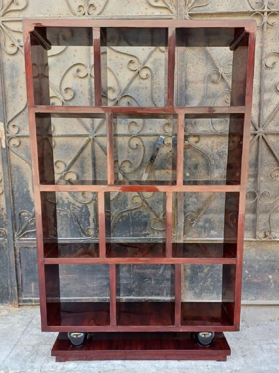 Casa Padrino armario de estanter¨ªa de madera maciza marr¨®n caoba 110 x 30 x A. 160 cm