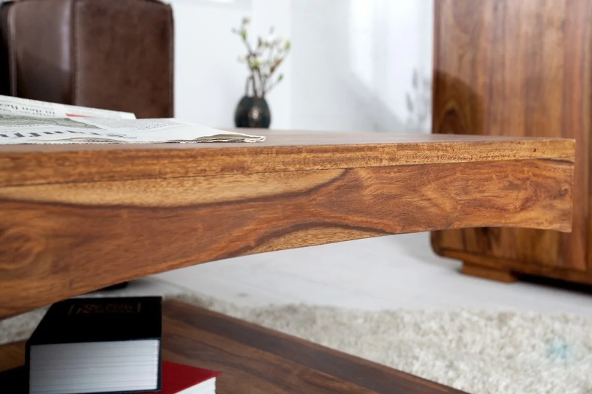 Casa Padrino mesa de centro de madera maciza de diseño natural B120 x H40 x D70 cm - mesa de salón