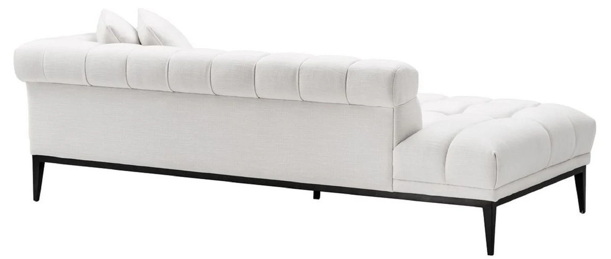 Casa Padrino sof¨¢ lounge de lujo blanco / negro 223 x 98 x H. 69 cm - Sof¨¢ de Sal¨®n Lado Derecho con 2 Almohadas - Calidad de Lujo