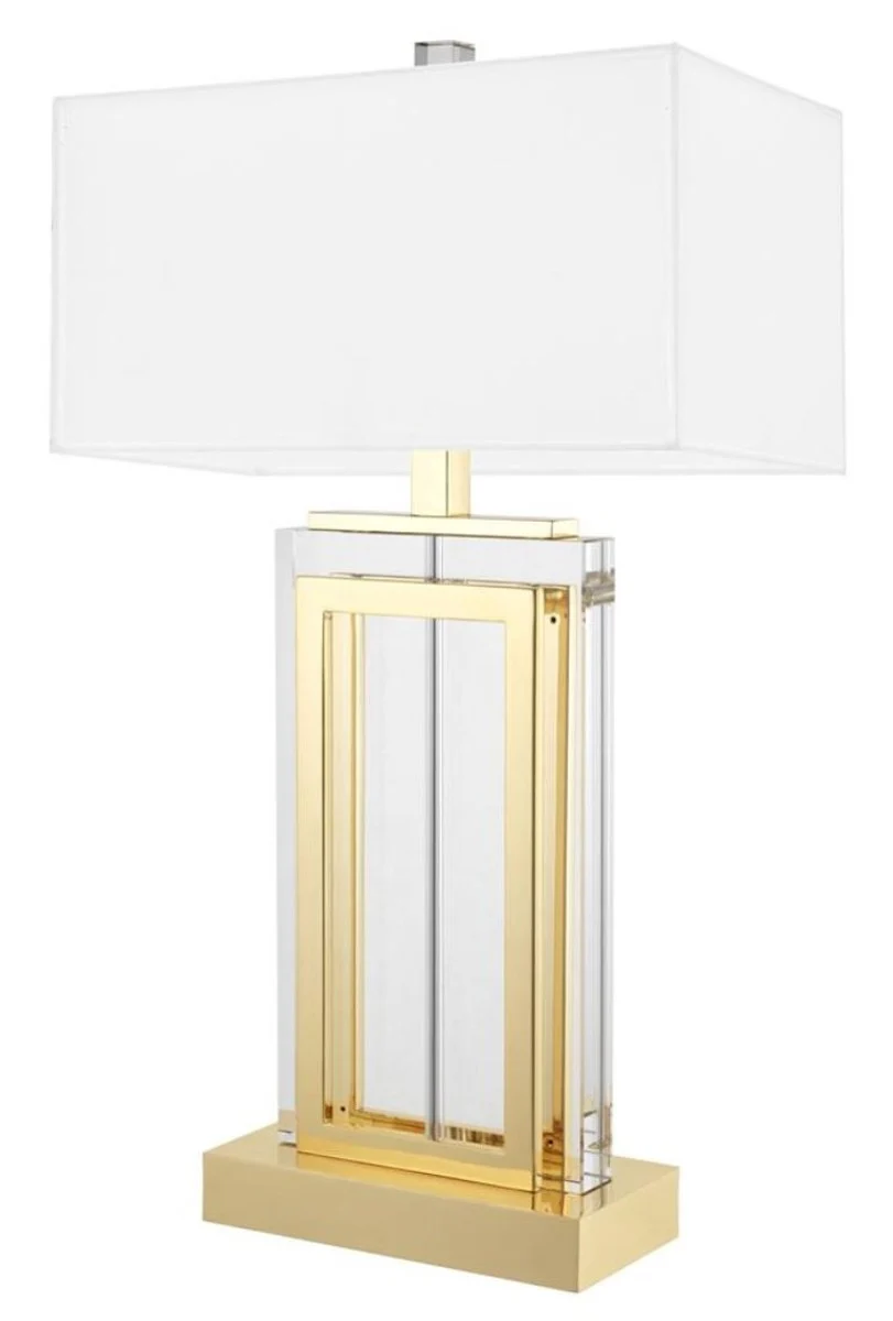 Casa Padrino lámpara de mesa de lujo oro / blanco 38 x H. 67,5 cm - Mobiliario de Hotel y Restaurante