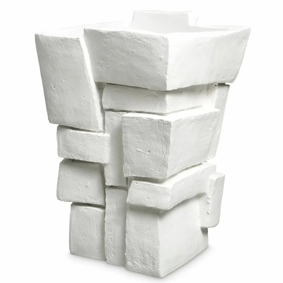 Casa Padrino maceta de lujo de fibra de vidrio blanco mate A. 63,5 cm - Calidad de lujo