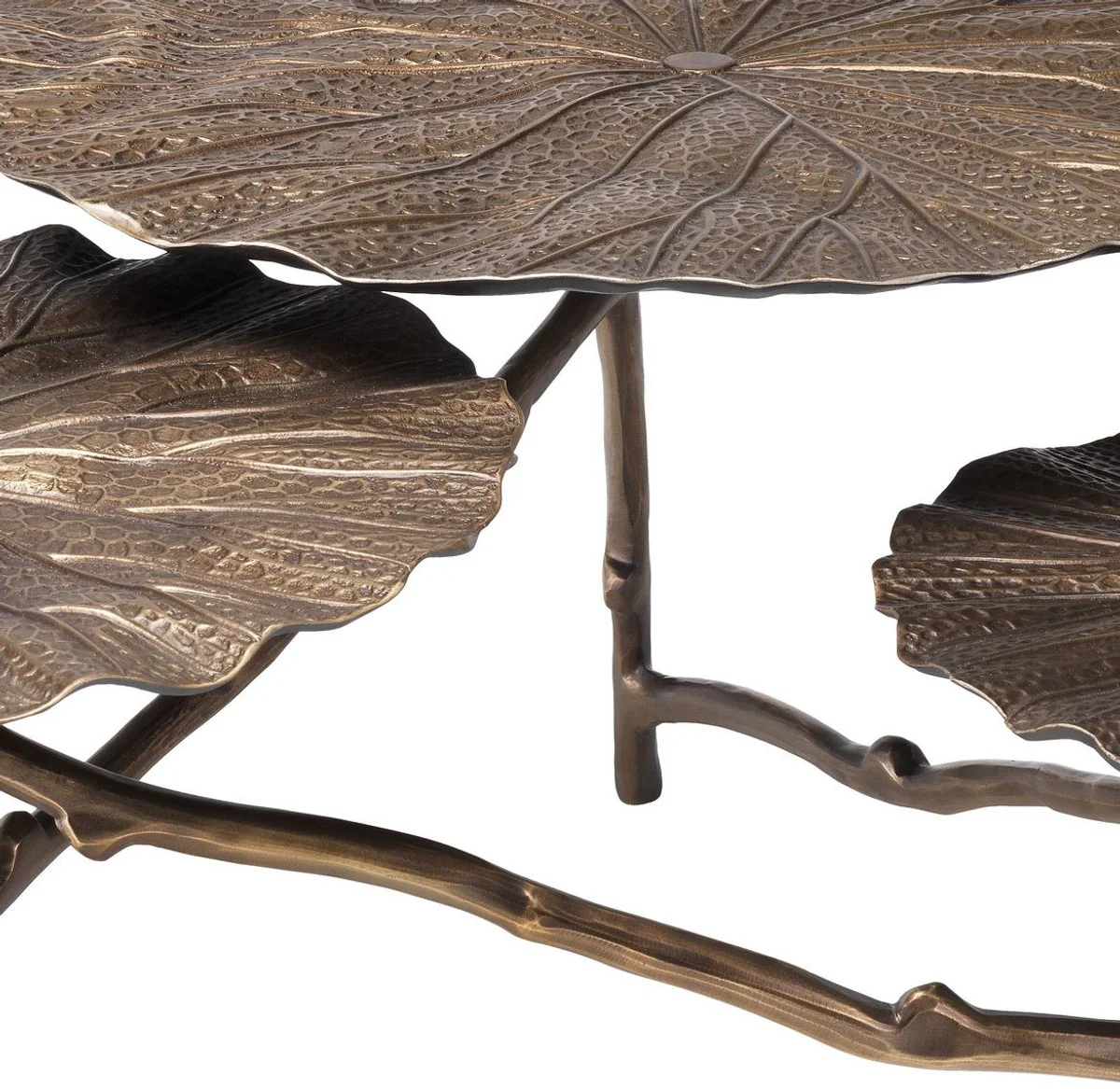 Casa Padrino mesa de centro de dise?o lat¨®n antiguo A. 37 cm - Mesa de sal¨®n de aluminio con 3 tableros de mesa - Muebles de sal¨®n de lujo