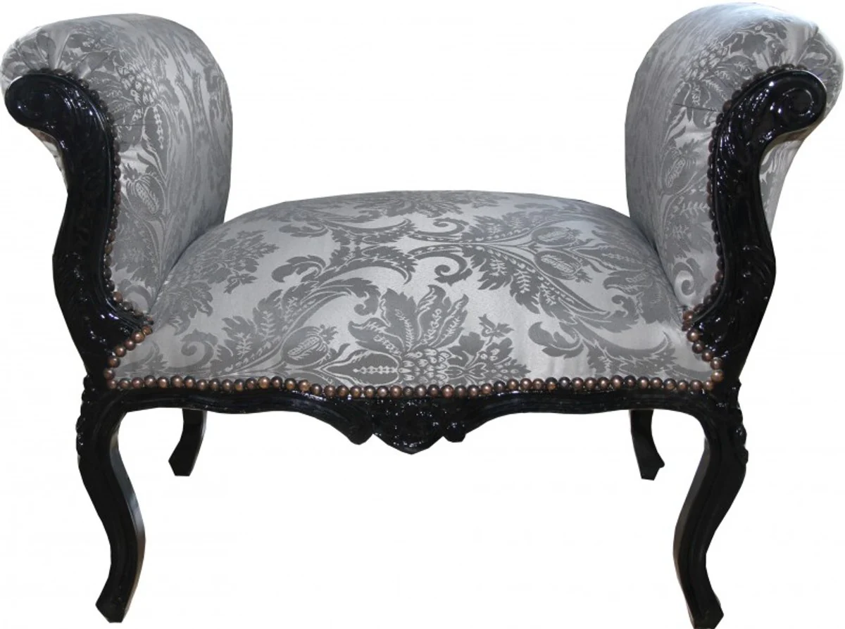 Heces Casa Padrino barroco de heces Gris Patr¨®n / Negro - Asiento - Edici¨®n Limitada