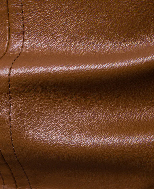 Basic Plain Lapel Collar Two Button Leather Blazer