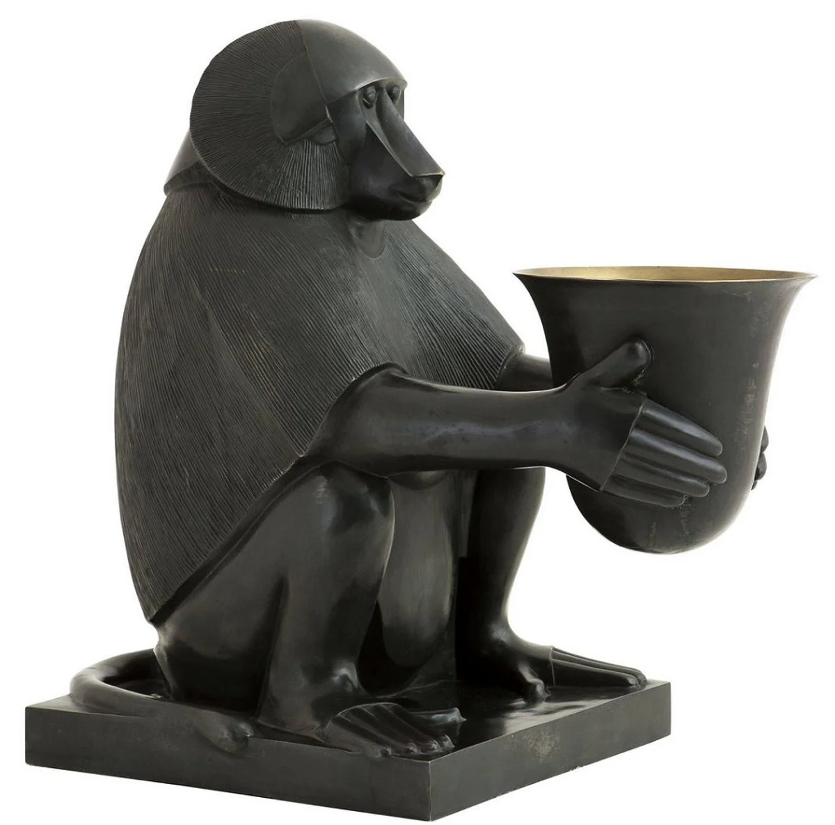 Casa Padrino Lámpara de Mesa de Bronce Art Deco de Lujo Simio Babuino Bronce / Oro 49 x 60 x H. 60 cm - Lámpara de Salón Art Deco - Calidad de Lujo