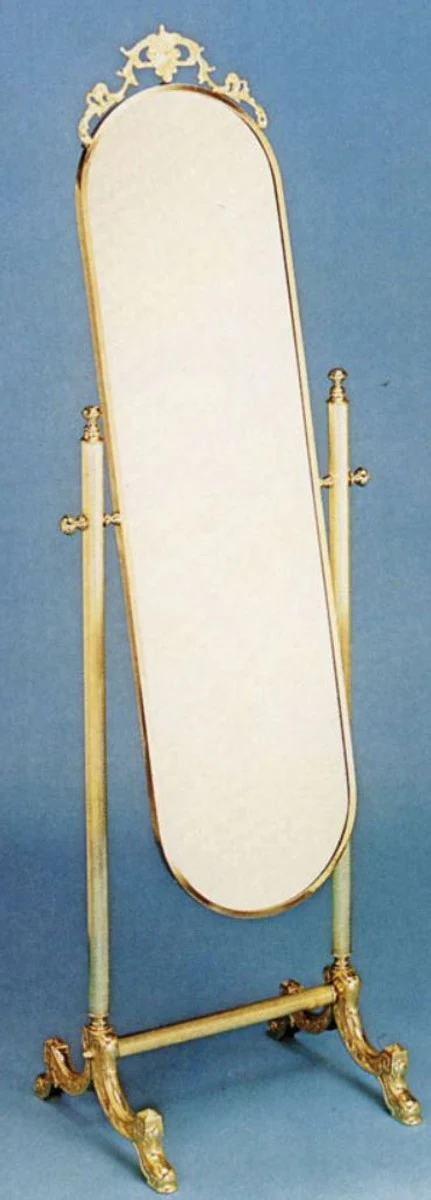 Casa Padrino espejo de pie barroco de lujo oro 51 x 41 x A. 165 cm - Espejo de lat¨®n noble - Espejo de ba?o - Espejo de dormitorio - Muebles Barrocos - Calidad de Lujo