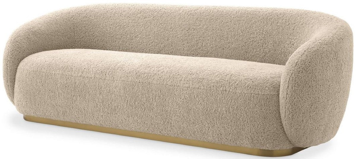 Casa Padrino sof¨¢ de sal¨®n de lujo arena / lat¨®n 210 x 85 x A. 72 cm - Muebles de Sal¨®n - Calidad de Lujo