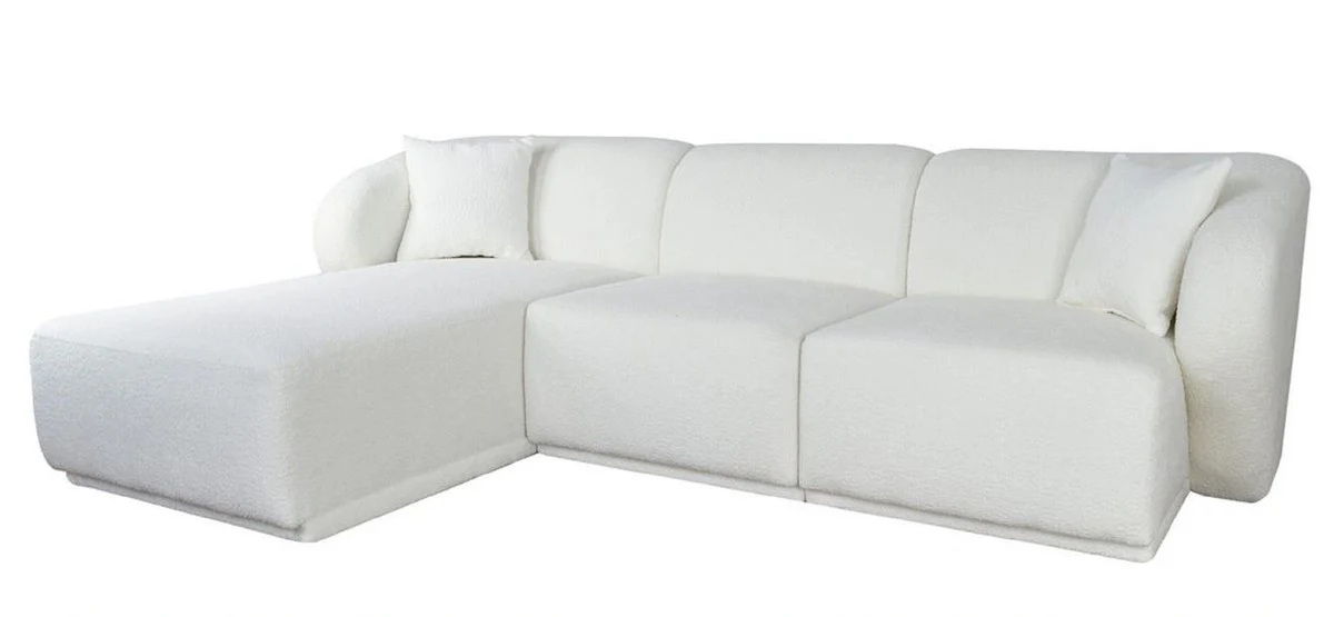 Casa Padrino sof¨¢ esquinero de lujo lado izquierdo blanco 251 x 166 x A. 75 cm - Muebles de sal¨®n modulares