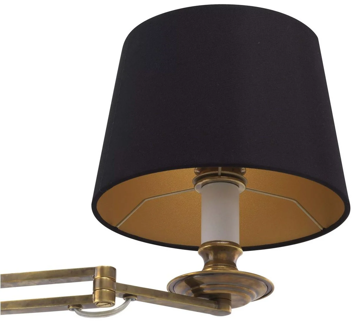 Casa Padrino lámpara de pared de lujo con brazo giratorio latón antiguo / negro 22 x 21,5 x A. 27,5 cm - Lámpara Hotel & Restaurant