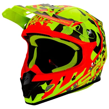 CASCO CROSS / ENDURO SCORPION VX21 AIR FURIO AMARILLO / NEGRO / ROJO
