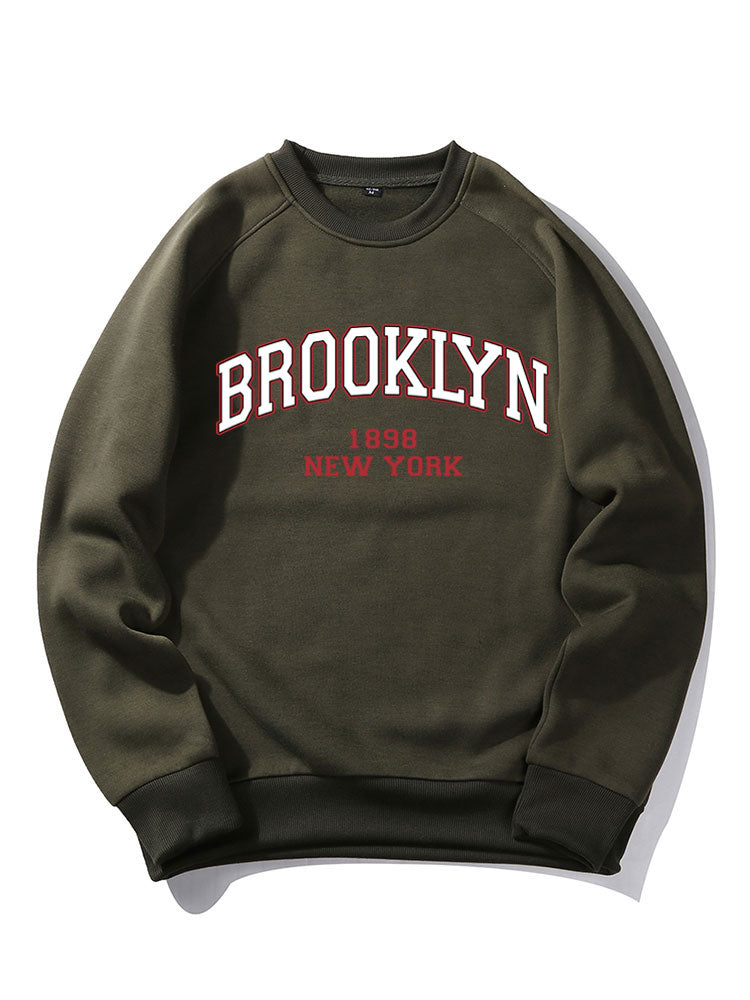 Brooklyn Letter  Print Raglan Sleeve Sweatshirt