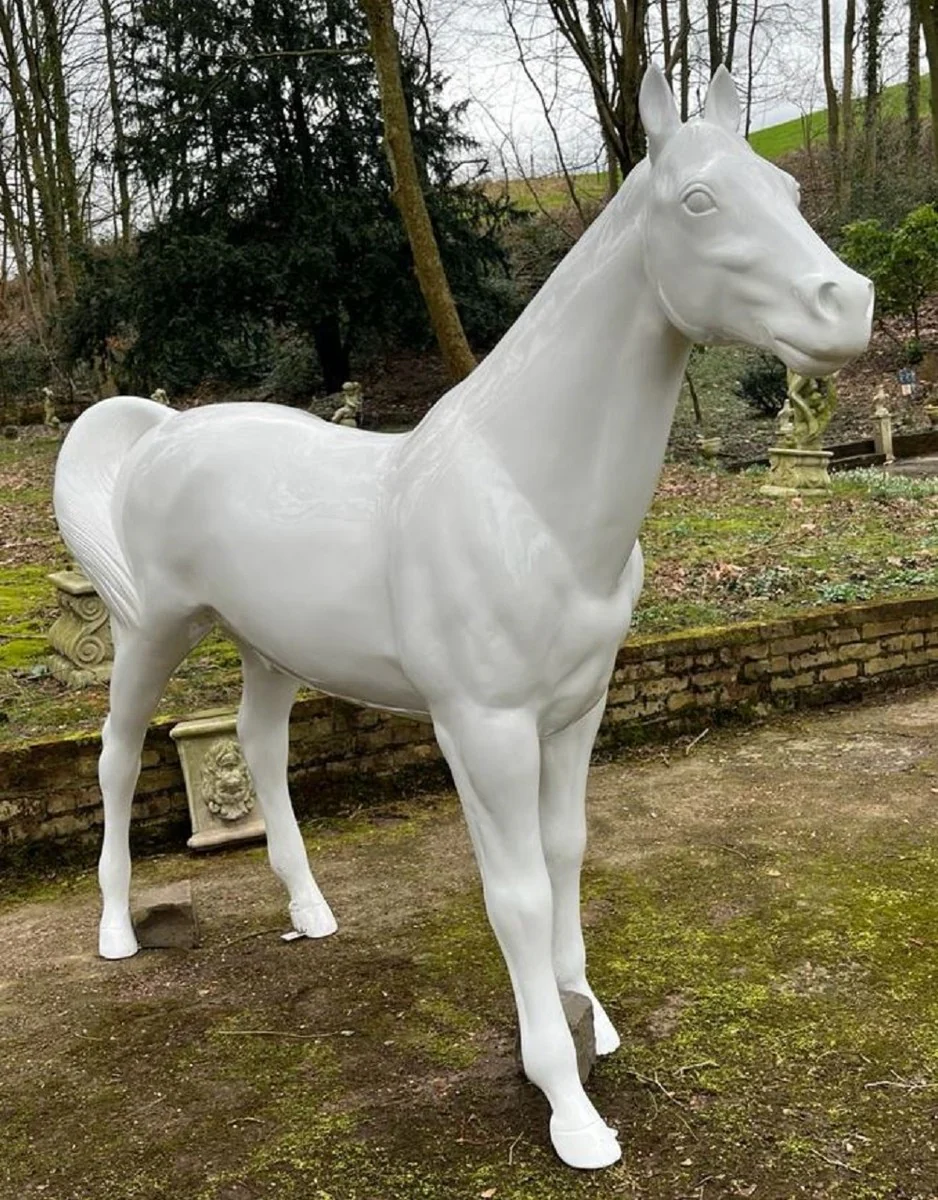 Casa Padrino escultura decorativa XXL de lujo caballo blanco 220 x A. 190 cm