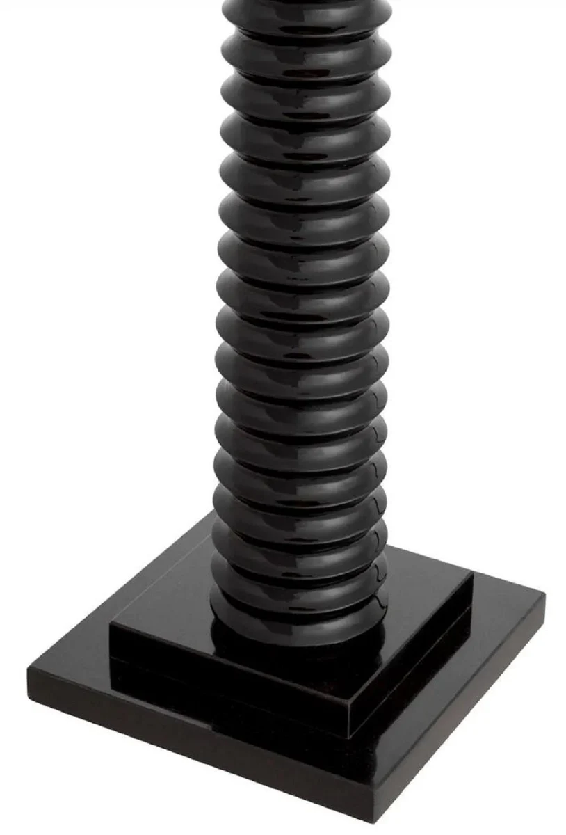 Casa Padrino lámpara de pie de lujo negro / crema Ø 55 x A. 160 cm - Lámpara de pie de madera maciza con pantalla redonda - Lámparas de pie de lujo - Lámparas de lujo - Interior de lujo