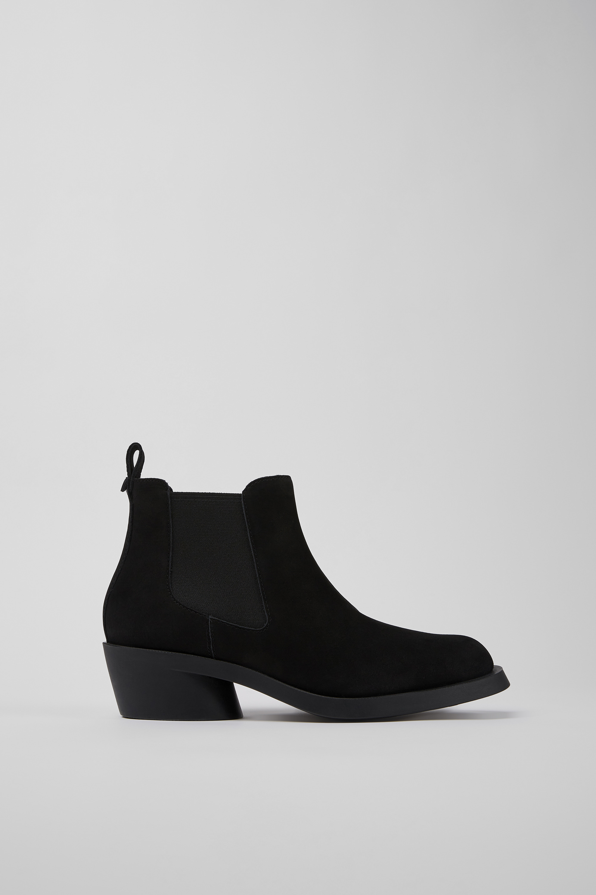 Bonnie - Black nubuck ankle boots for women
