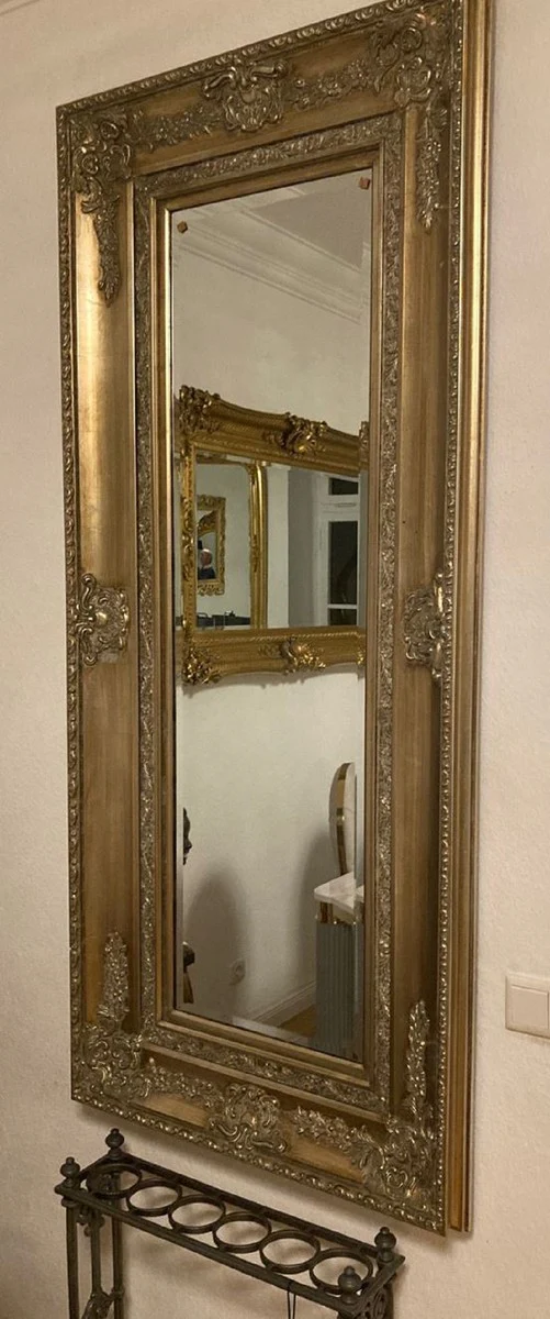 Casa Padrino espejo barroco oro - Espejo de pared rectangular decoraciones elegantes - Espejo de pared estilo barroco - Espejo de guardarropa barroco - Muebles de estilo barroco - Muebles barrocos