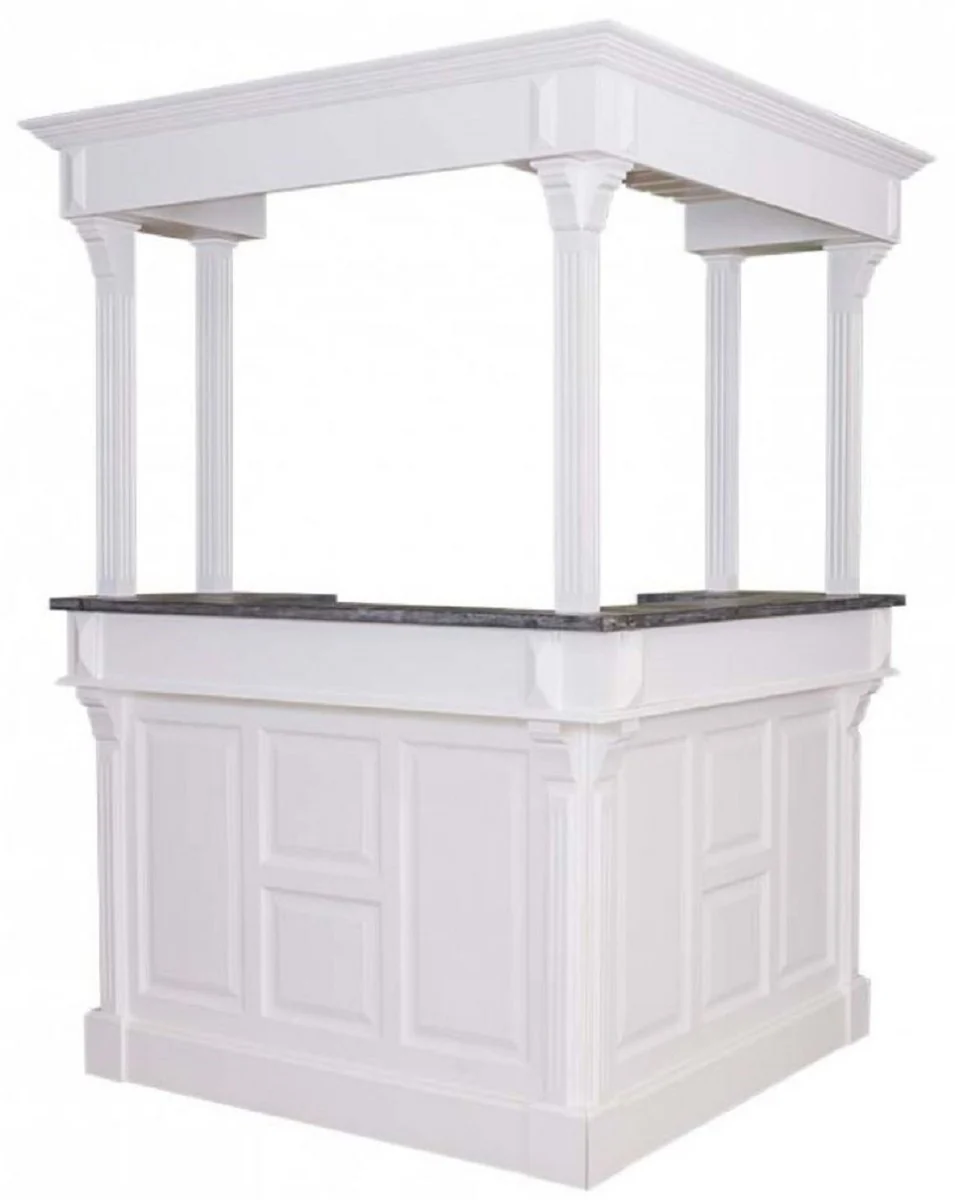 Casa Padrino barra de bar de estilo campestre blanco / gris 148 x 148 x A. 210 cm - Barra de bar de madera maciza - Muebles de bar de madera maciza - Muebles de bar en estilo campestre