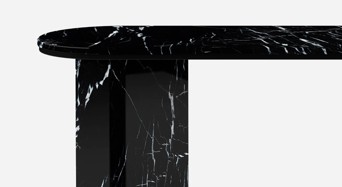 Casa Padrino consola de m¨¢rmol de lujo negro 150 x 45 x A. 90 cm - Mesa consola moderna hecha de m¨¢rmol de alta calidad - Muebles de Lujo