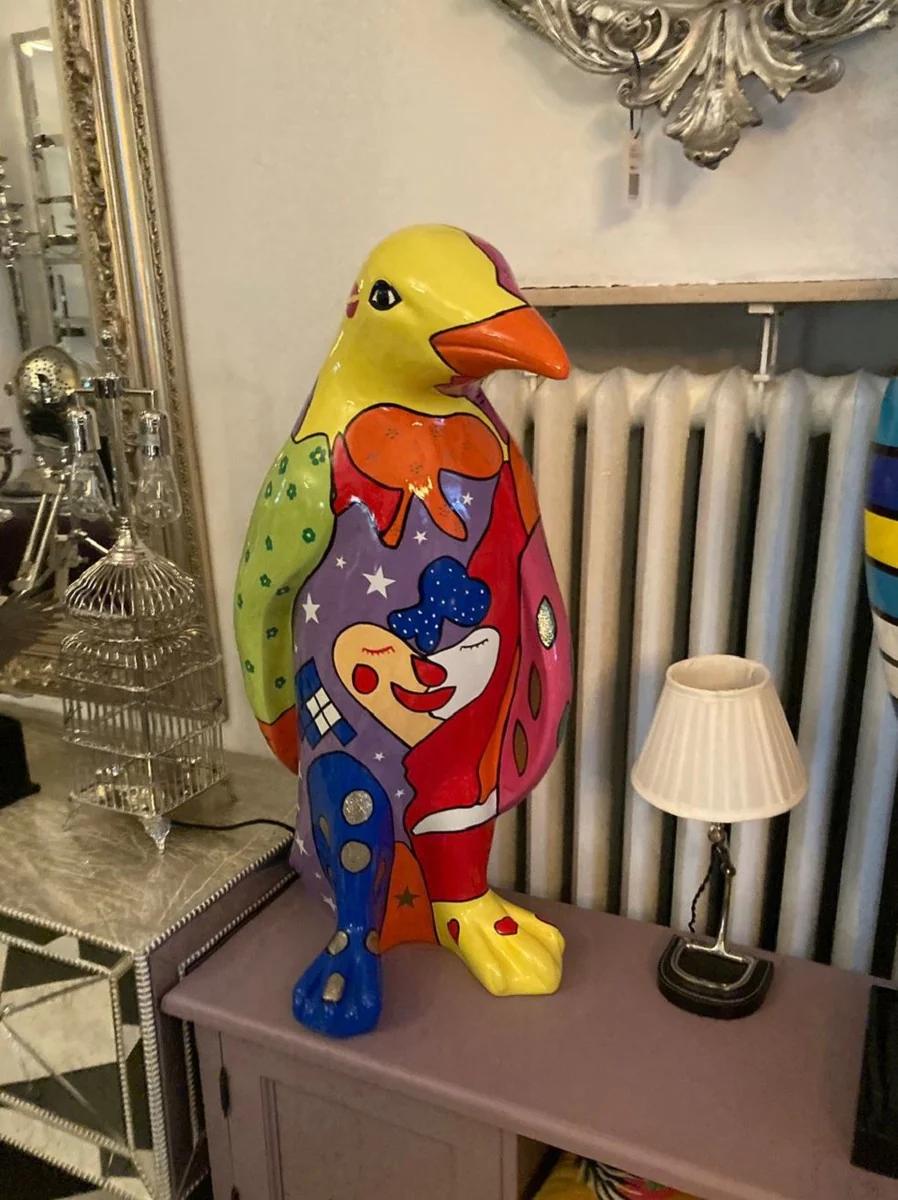 Casa Padrino escultura decorativa de lujo ping¨¹ino colorido A. 93 cm - Figura decorativa grande - Figura animal XXL - Escultura decorativa XXL - Esculturas y figuras decorativas XXL de lujo