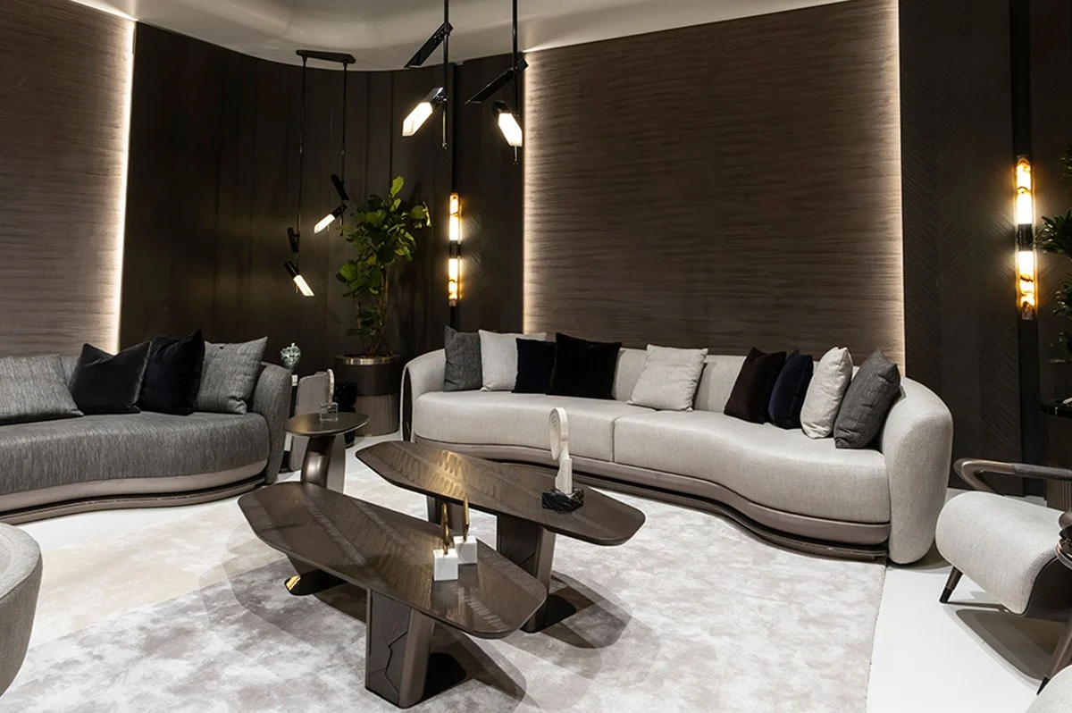 Casa Padrino conjunto de 2 mesas de centro de lujo marr¨®n oscuro / bronce - Mesas de sal¨®n de lujo - Muebles de sal¨®n - Muebles de hotel - Muebles de lujo