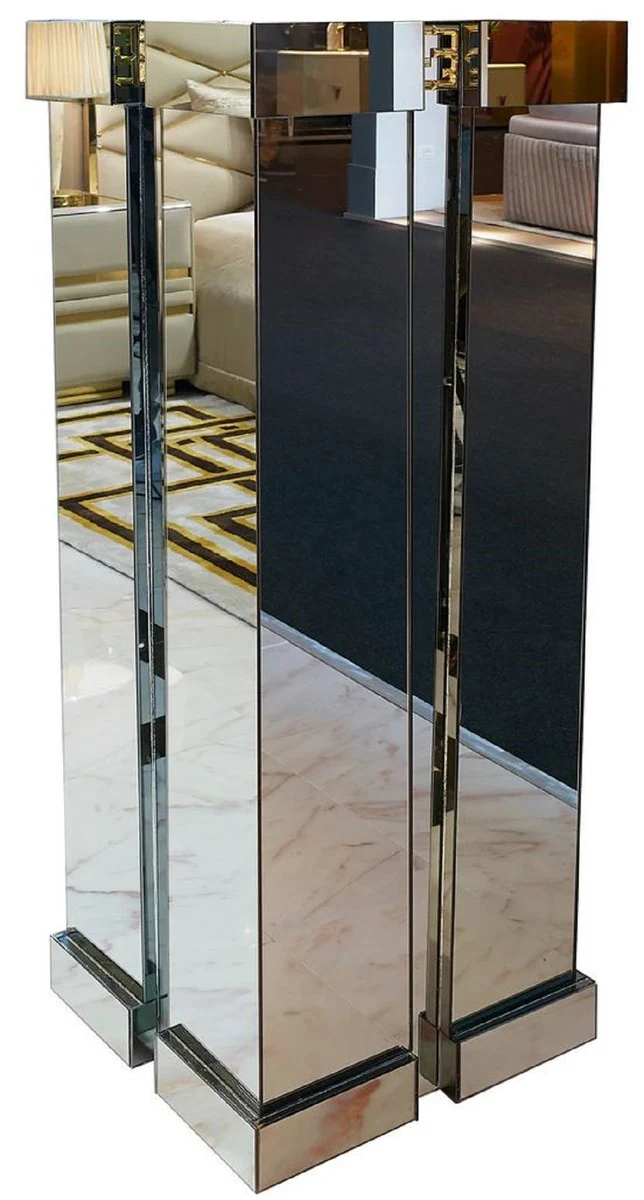 Casa Padrino Florero de Pilar de Lujo Oro 50 x 50 x A. 150 cm - Florero de Pilar con Espejo - Florero Deco para Sala de Estar - Muebles de Lujo - Calidad de Lujo - Hecho en Italia