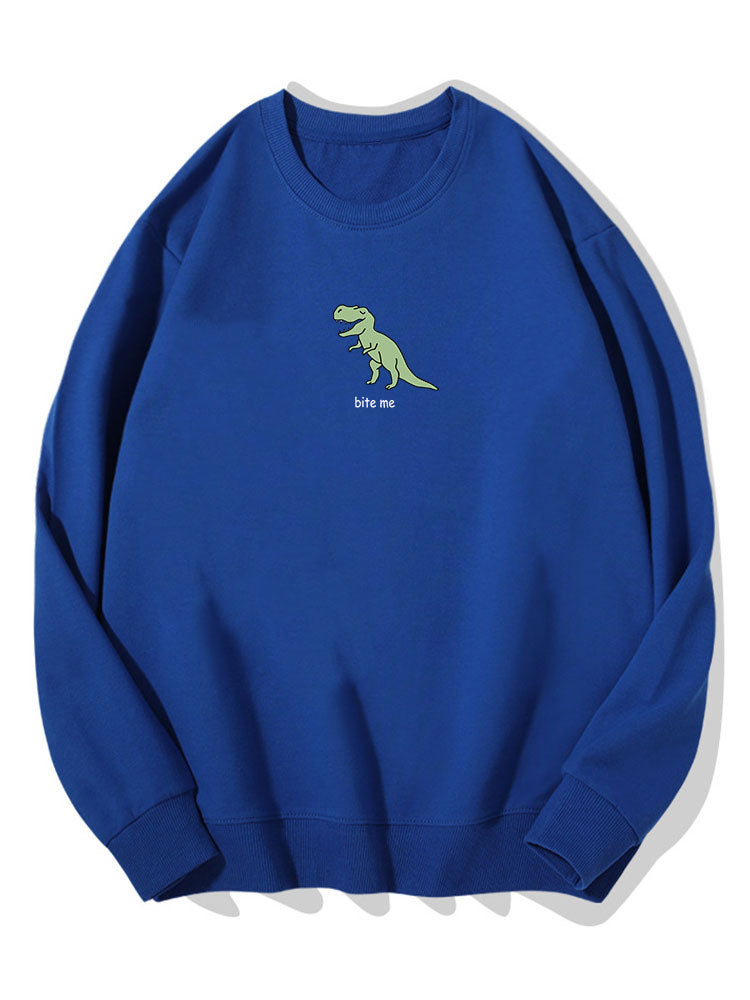 Cute Cartoon Dinosaur Print Cotton Sweatshirt