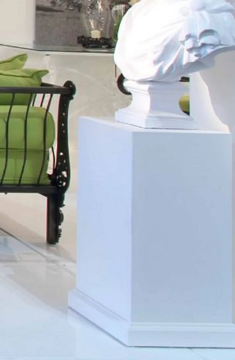 Casa Padrino columna barroco de lujo de madera maciza blanco A. 110 cm - Muebles barrocos