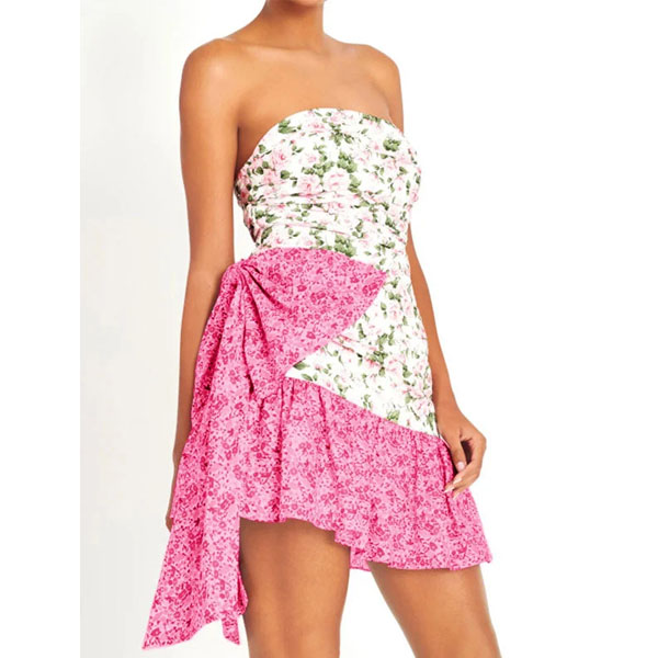 Bow Floral Mini Dress