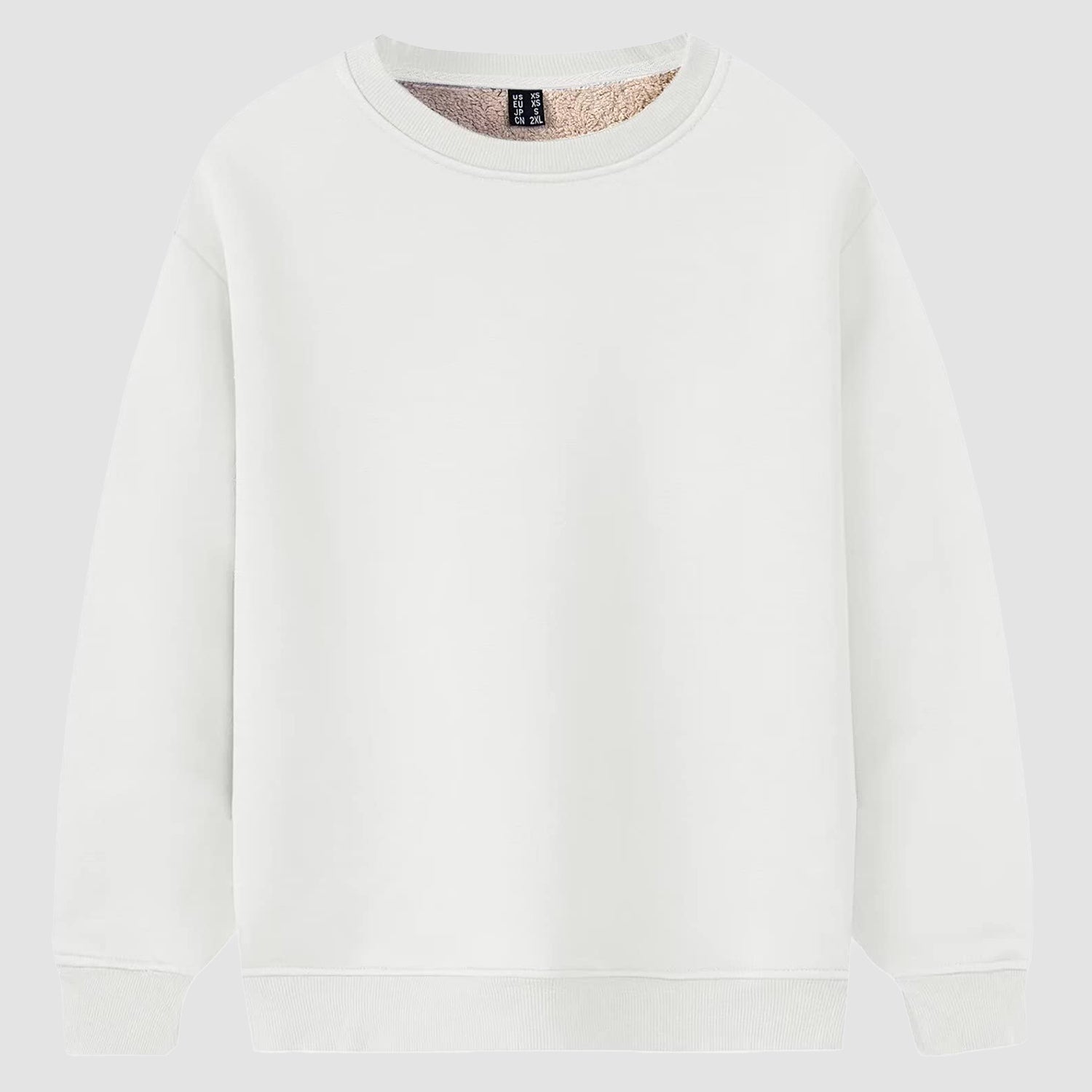 Men's Fleece Lined Sweatshirts Pullover Basic Tops Warm Crewneck Winter Sweater Underwear