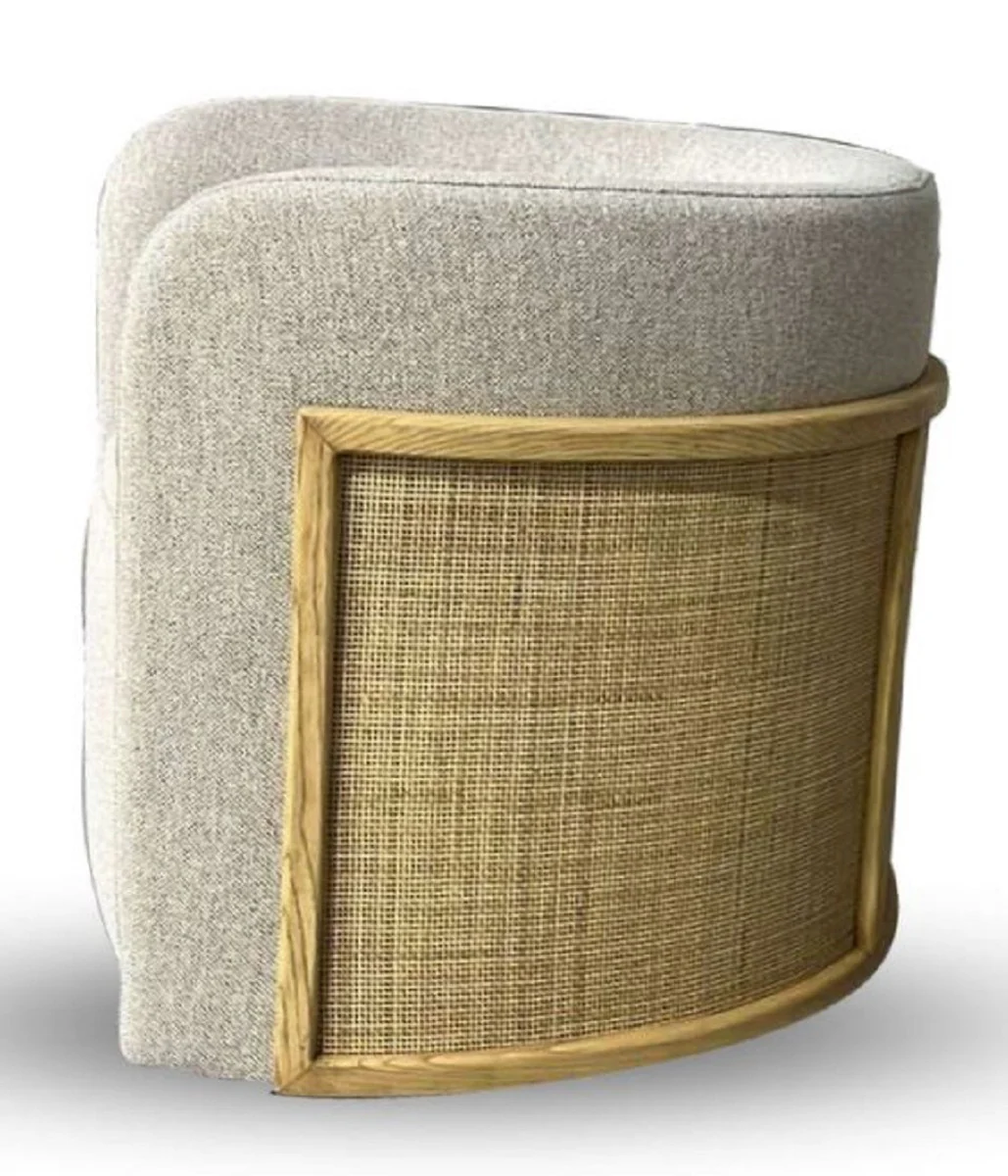 Casa Padrino sill¨®n de lujo gris / natural 93 x 75 x A. 69 cm - Sill¨®n de sal¨®n - Sill¨®n de hotel - Muebles de sal¨®n - Muebles de hotel - Muebles de lujo - Interiores de sal¨®n - Interiores de lujo