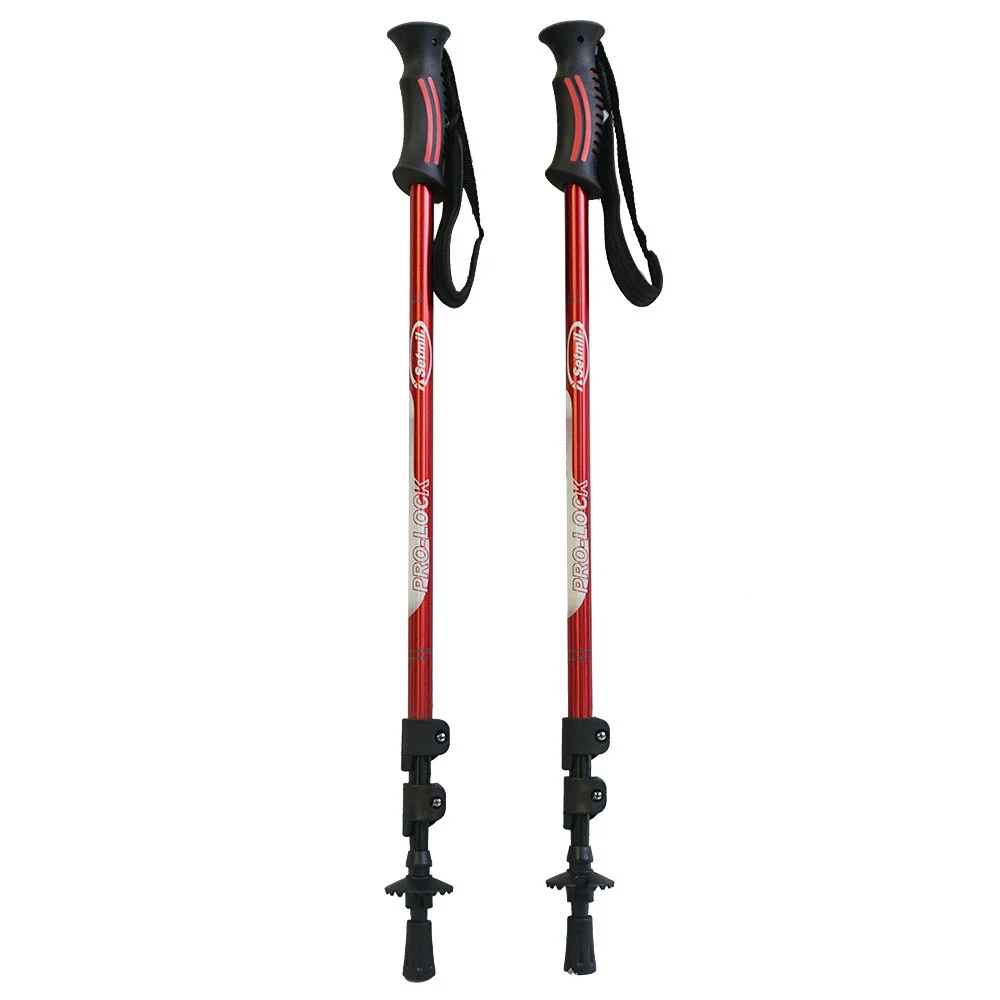 Setmil PRO LOCK rojos - Bastones telescópicos de trekking