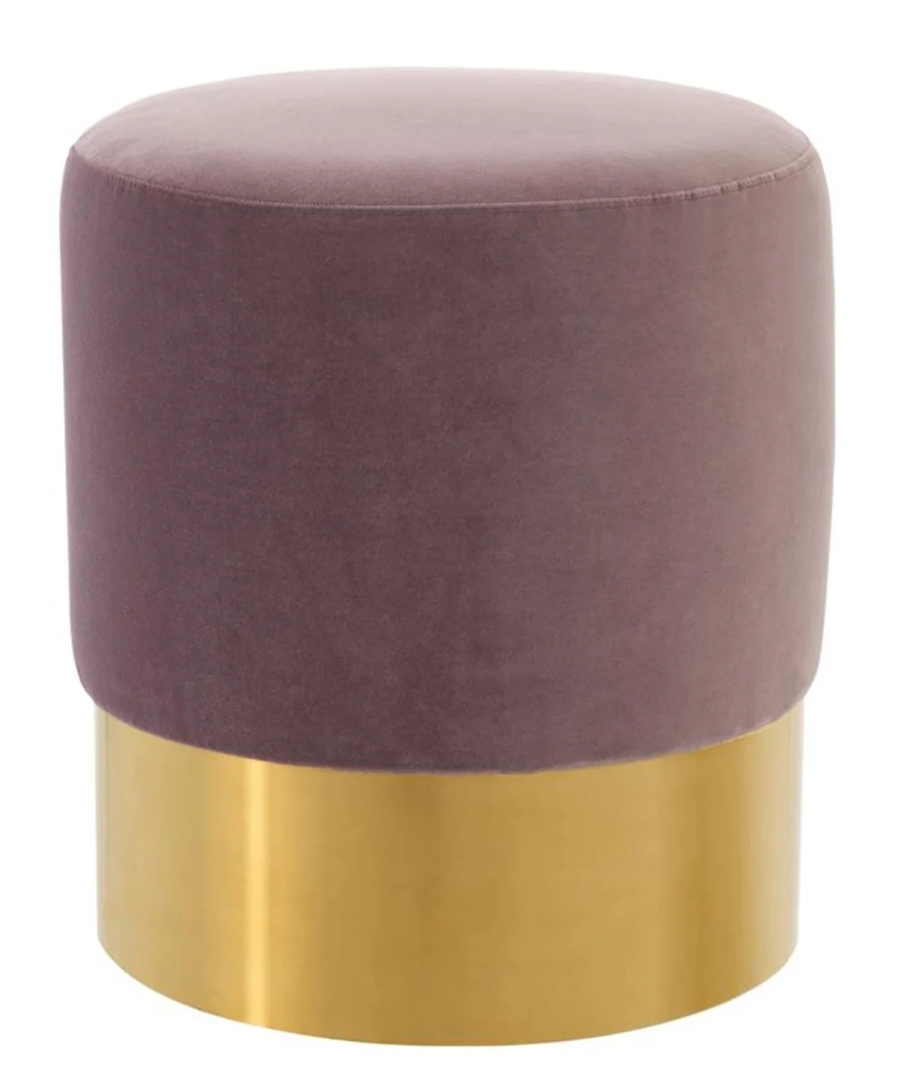 Casa Padrino taburete de lujo violeta / dorado 40 x H. 45 cm - Muebles Para Hoteles