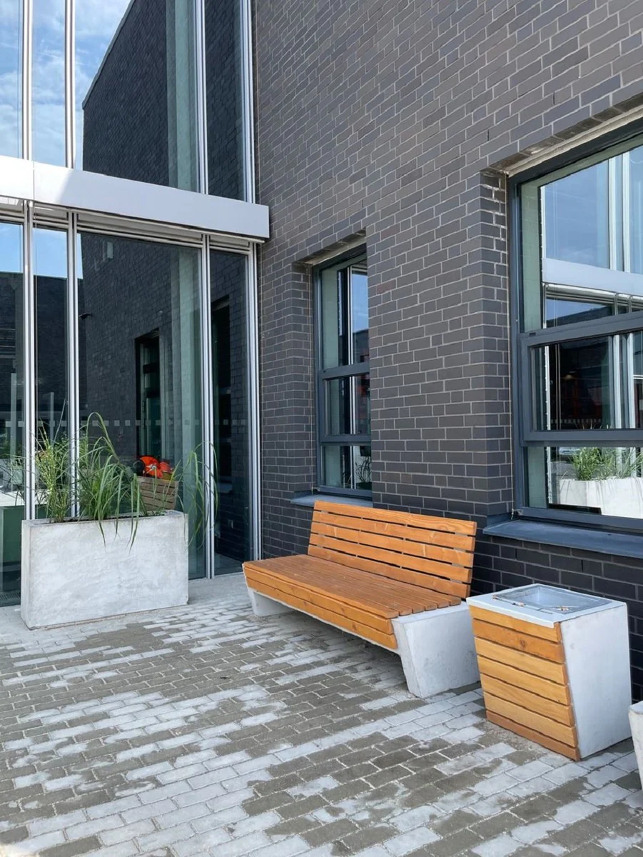 Casa Padrino papelera de parque natural / gris / plata A. 60 cm - Papelera urbana - Papelera de hormig¨®n